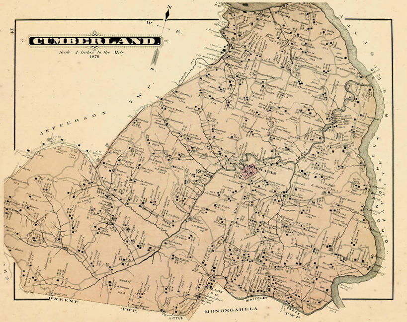 无人,横图,地图,历史,古董,宾夕法尼亚,坎伯兰县,彩图