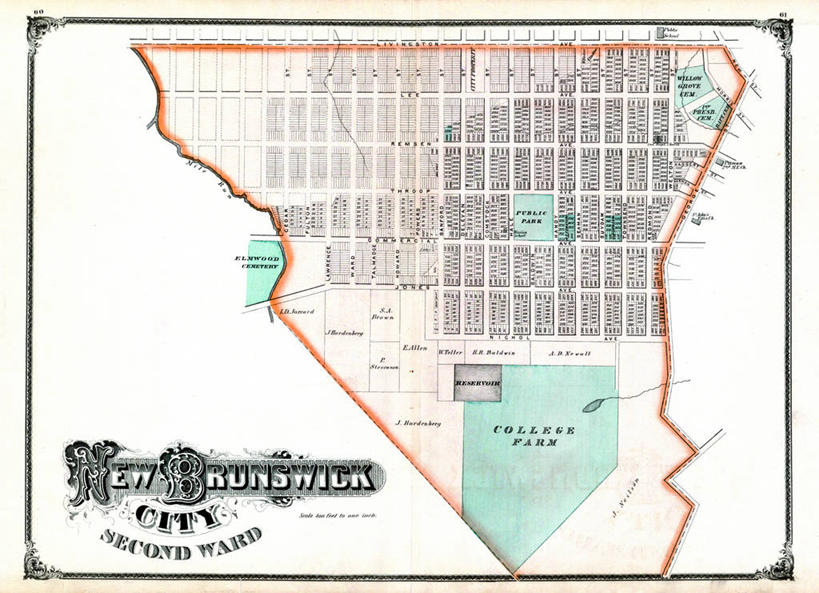 无人,横图,地图,城镇,历史,古董,新泽西,彩图,纽宾士域