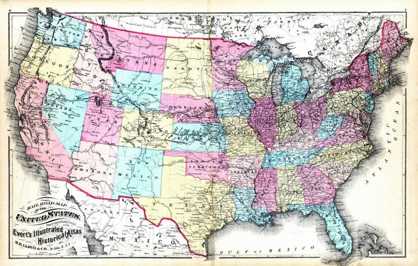 无人,横图,地图,历史,古董,新泽西,彩图