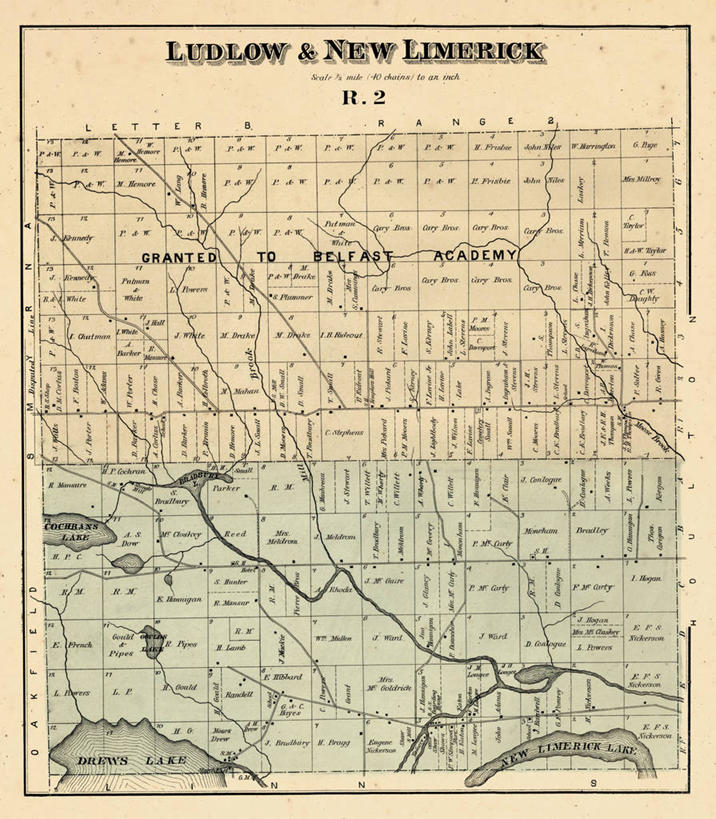无人,竖图,地图,历史,古董,缅因州,彩图