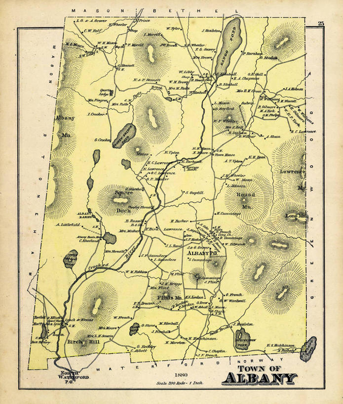 无人,竖图,地图,城镇,历史,古董,缅因州,奥尔巴尼,彩图