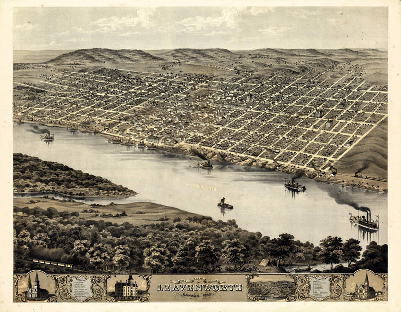 无人,横图,俯视,地图,历史,古董,堪萨斯,彩图,高角度拍摄