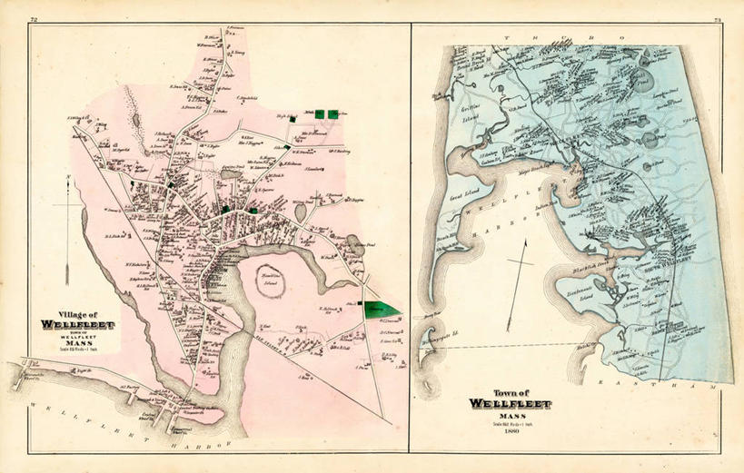 无人,横图,地图,美国,城镇,历史,古董,北美,北美洲,美洲,马萨诸塞州,麻州,麻省,马萨诸塞,麻塞诸塞,老殖民地,海湾之州,北亚美利加洲,亚美利加洲,韦尔弗利特,彩图,美利坚合众国