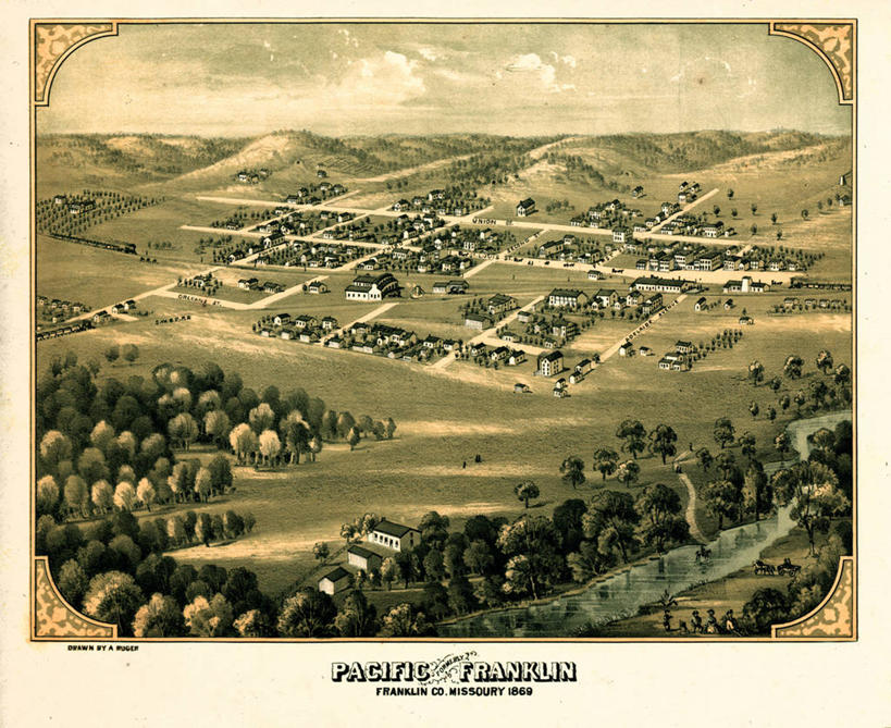 无人,横图,地图,历史,古董,密苏里,彩图