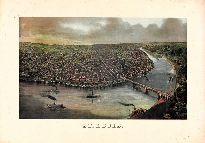 无人,横图,俯视,地图,历史,古董,密苏里,彩图,高角度拍摄