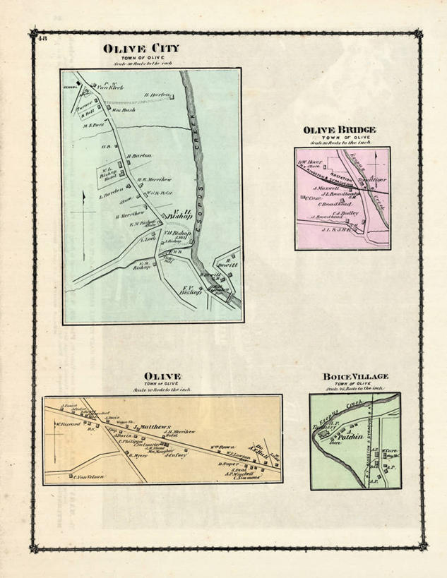 无人,竖图,橄榄,地图,城镇,历史,古董,纽约州,彩图