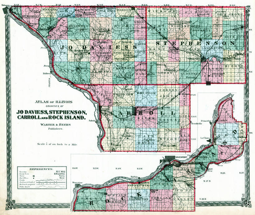 无人,横图,地图,历史,古董,伊利诺斯州,彩图