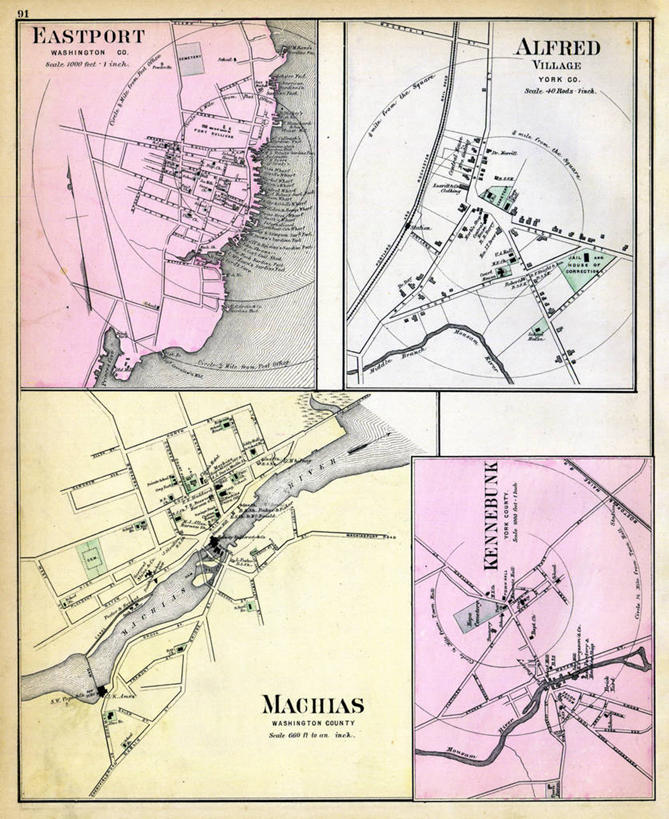 无人,竖图,地图,城镇,历史,古董,缅因州,彩图,东港