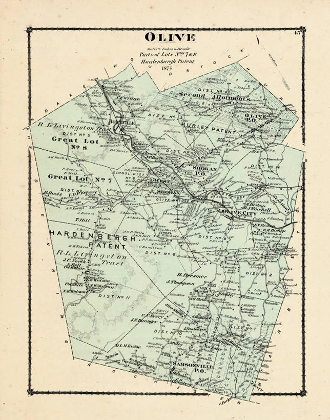 无人,竖图,橄榄,地图,历史,古董,纽约州,彩图