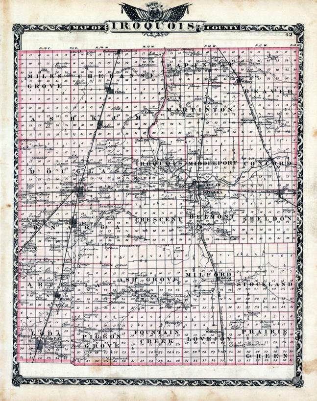 无人,竖图,地图,历史,古董,伊利诺斯州,彩图
