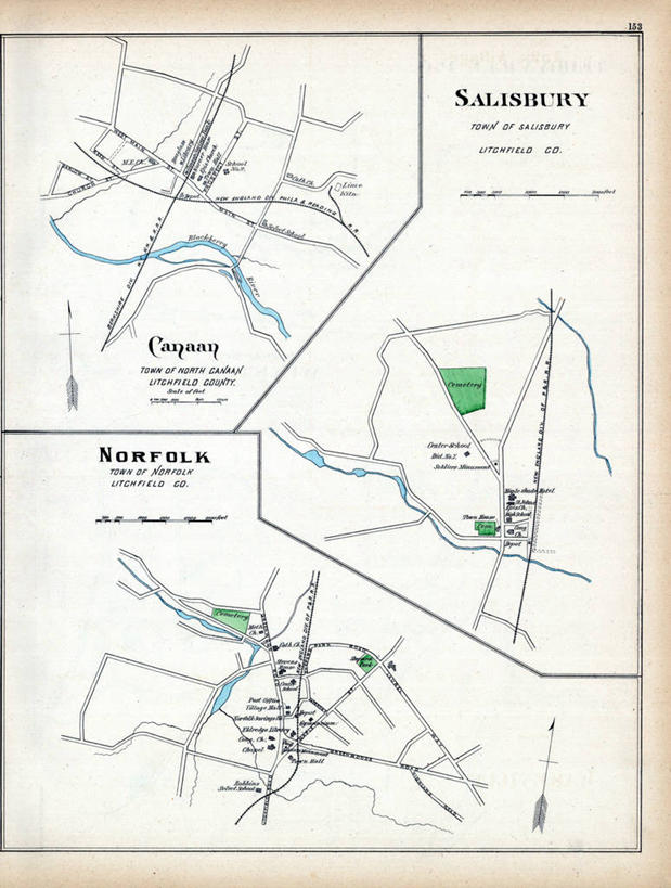 无人,竖图,地图,城镇,历史,古董,索尔兹伯里,康涅狄格州,彩图