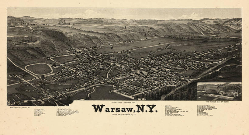 无人,横图,俯视,地图,首都,历史,古董,纽约州,华沙,彩图,高角度拍摄