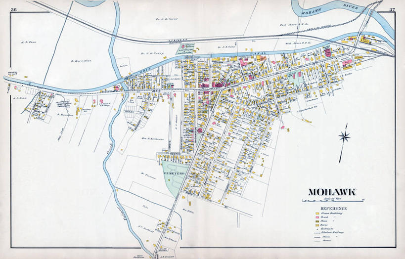 无人,横图,地图,城镇,历史,古董,莫西干头,纽约州,彩图