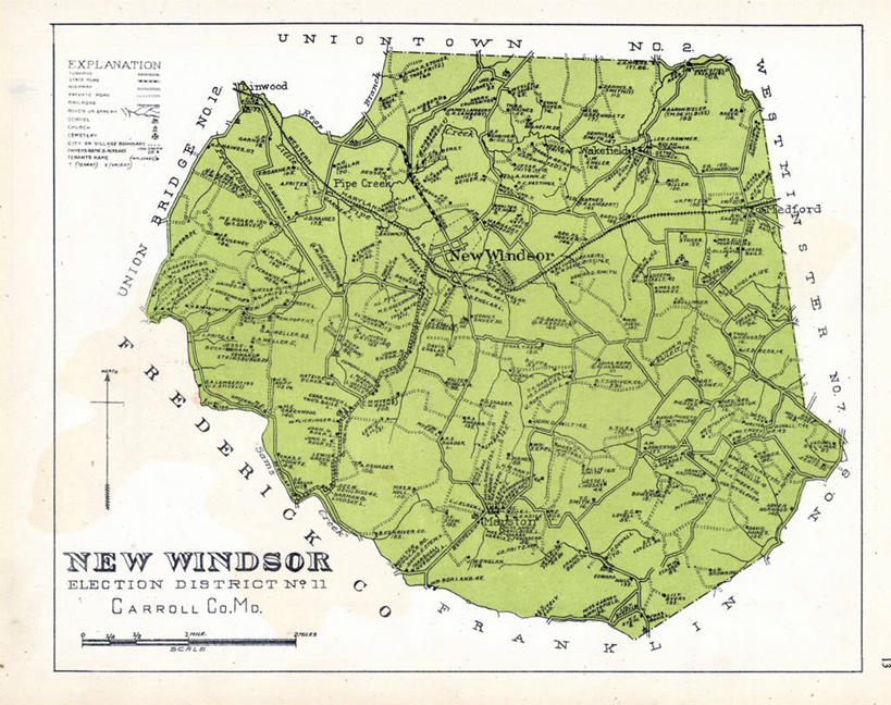 无人,横图,地图,历史,古董,马里兰,彩图