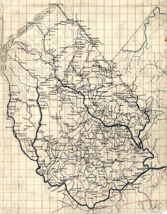 无人,竖图,地图,历史,古董,维吉尼亚,彩图,麦迪逊县