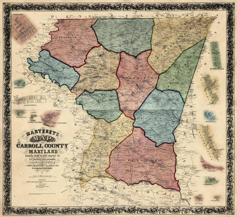 无人,横图,地图,历史,古董,马里兰,彩图