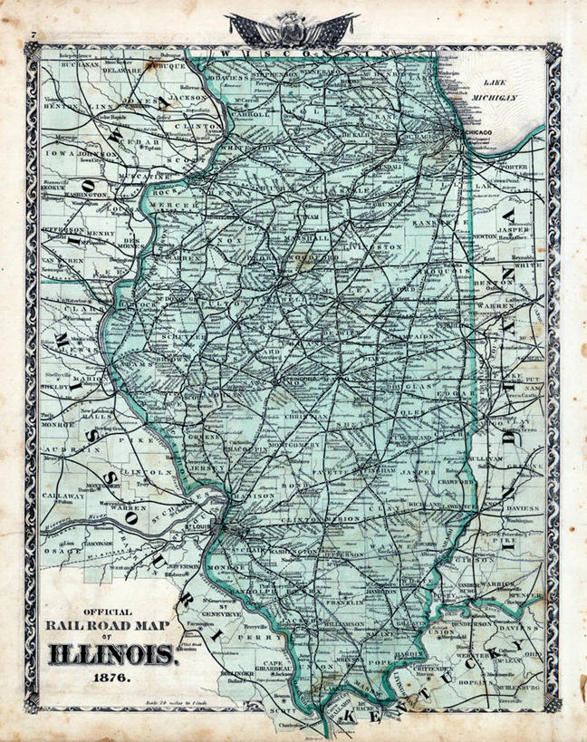 无人,竖图,地图,历史,古董,伊利诺斯州,彩图