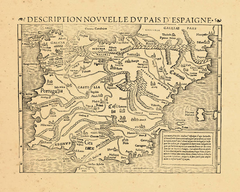 无人,横图,地图,西班牙,葡萄牙,欧洲,历史,古董,彩图