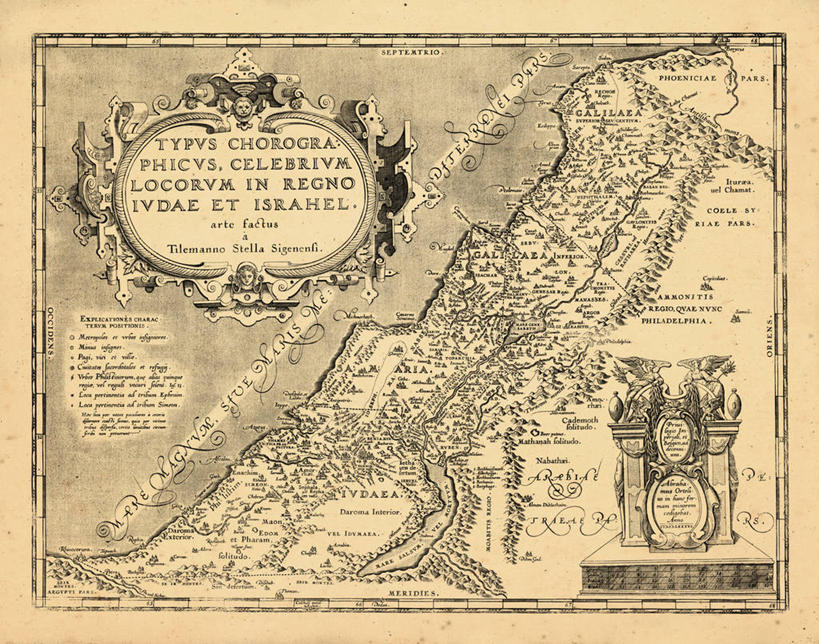 无人,横图,地图,以色列,历史,古董,彩图