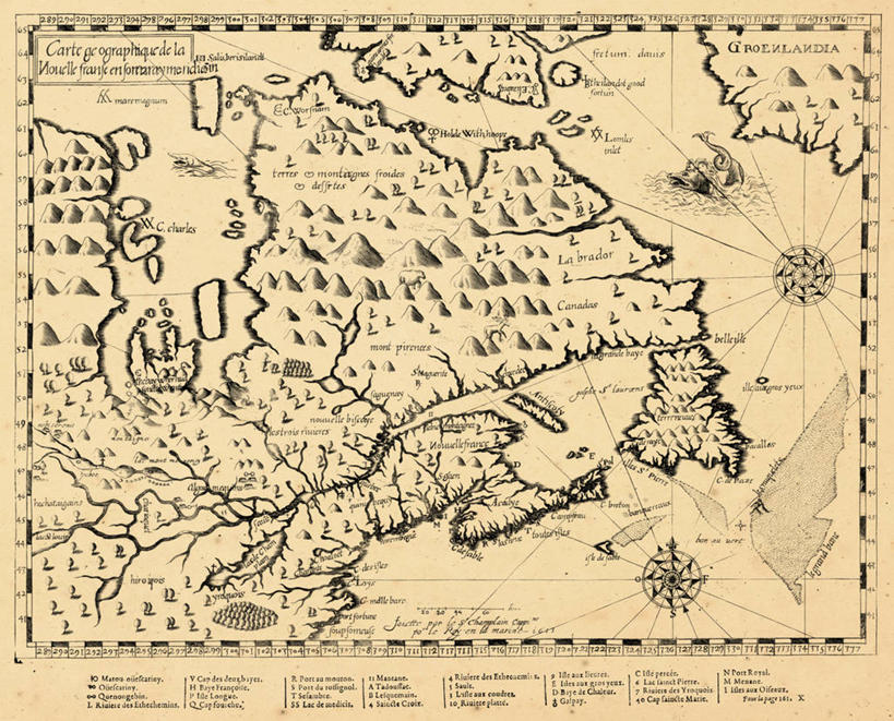 无人,横图,地图,拉布拉多,历史,古董,北美,新斯科舍,爱德华王子岛,魁北克,彩图,纽宾士域,纽芬兰岛