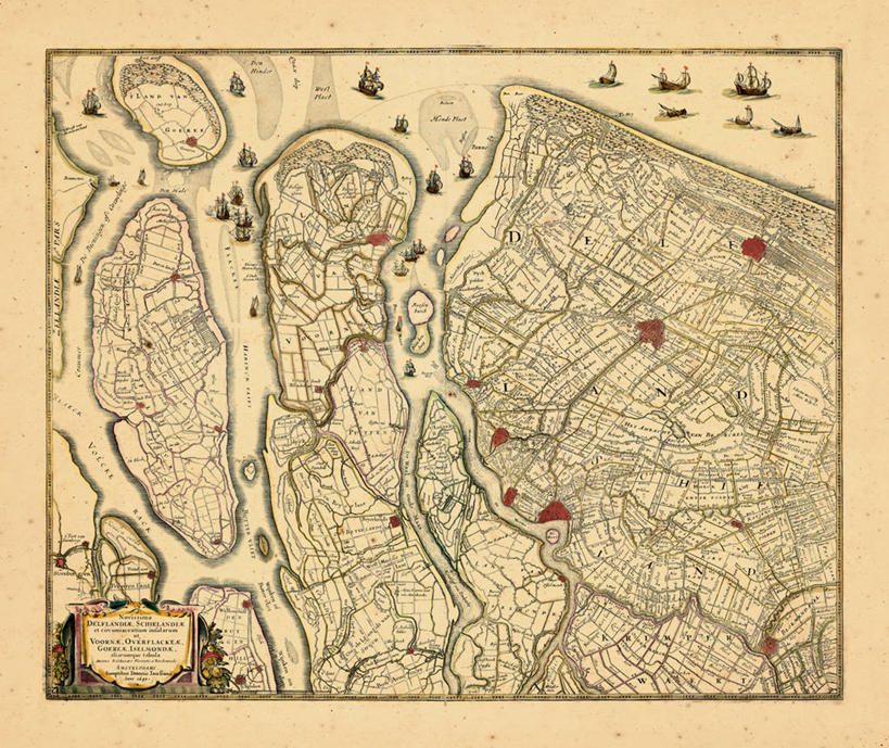 无人,横图,地图,欧洲,荷兰,历史,古董,彩图