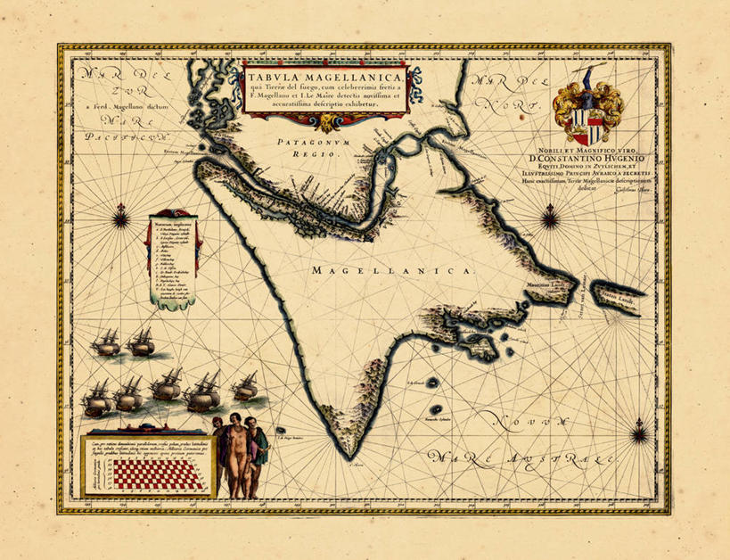 无人,横图,地图,阿根廷,智利,历史,南美,古董,彩图