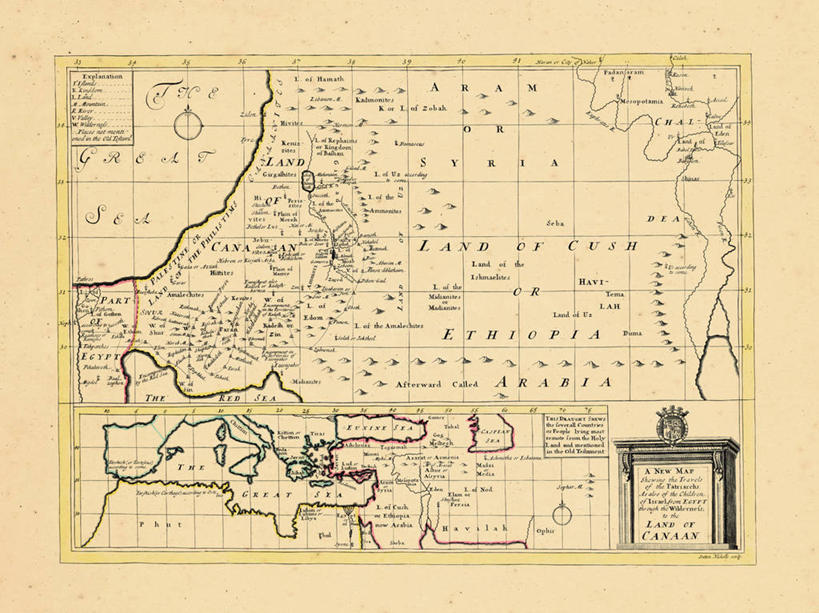 无人,横图,地图,以色列,亚洲,历史,古董,彩图