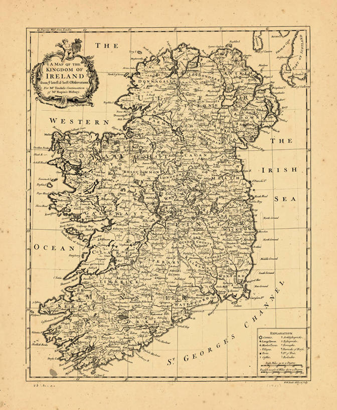 无人,竖图,地图,爱尔兰,欧洲,历史,古董,彩图