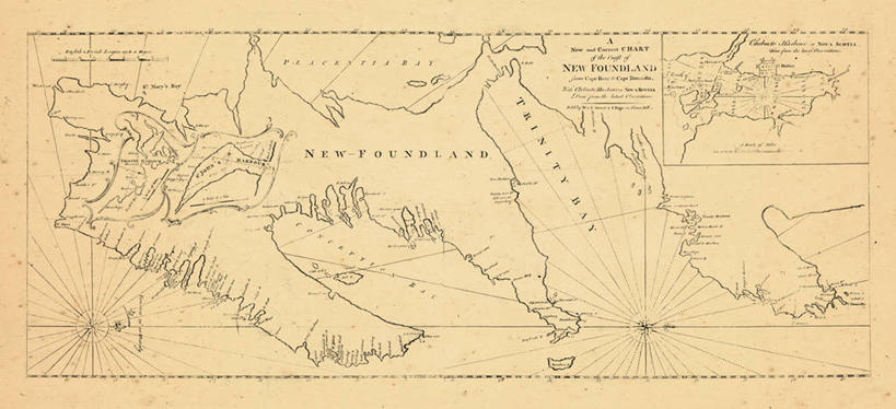无人,横图,全景,地图,拉布拉多,历史,古董,北美,彩图,纽芬兰岛