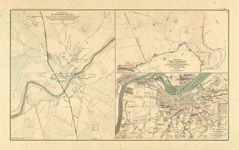 无人,横图,地图,历史,古董,北美,内战,彩图