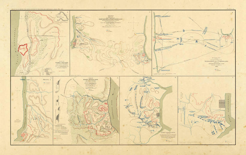 无人,横图,地图,历史,古董,北美,田纳西,内战,彩图