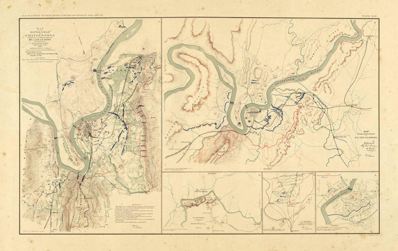 无人,横图,地图,城镇,北美,田纳西,彩图