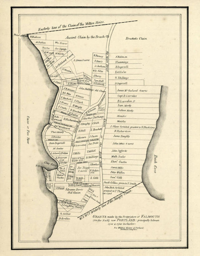 无人,竖图,地图,城镇,历史,古董,缅因州,波特兰,彩图,地图学