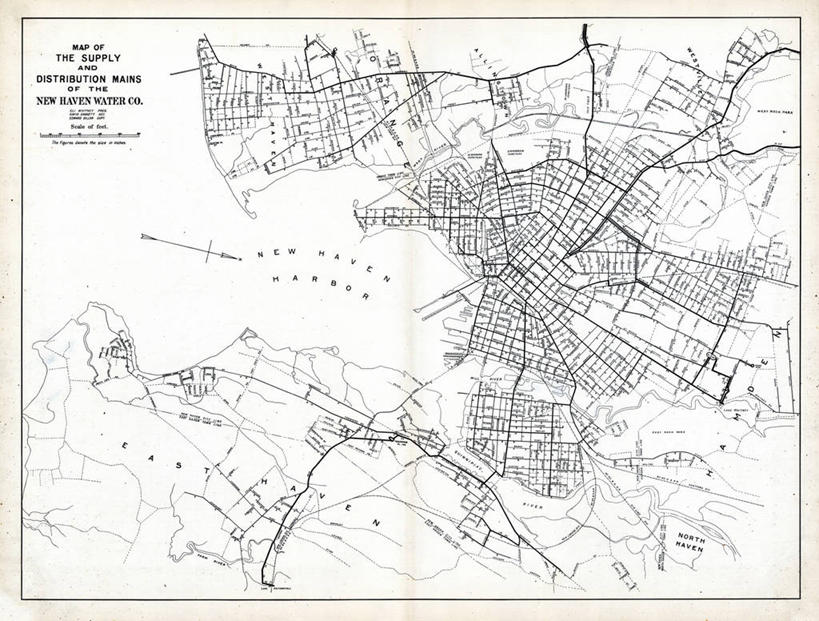 无人,横图,地图,城镇,历史,古董,康涅狄格州,新港,彩图,地图学
