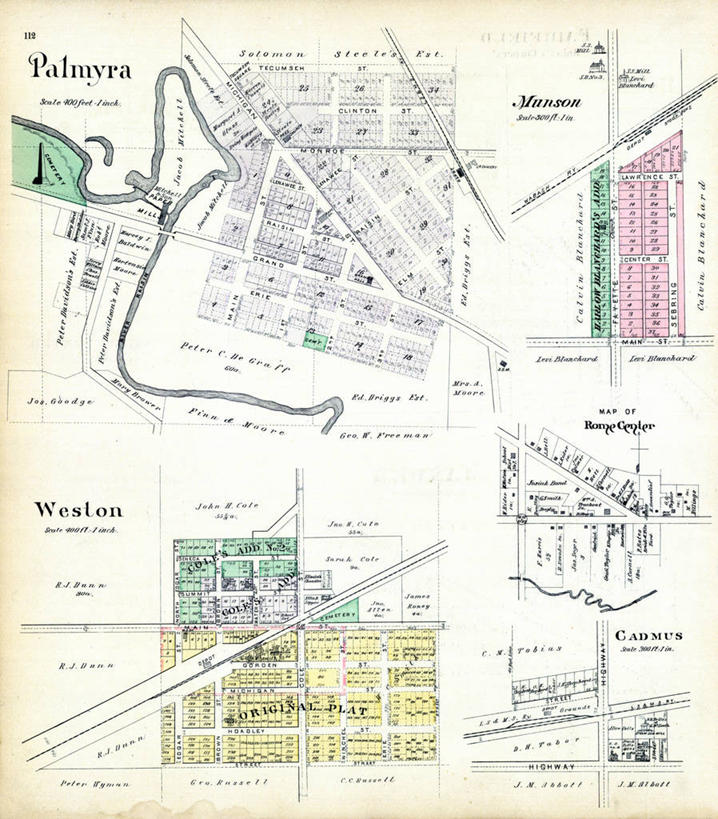 无人,竖图,地图,美国,城镇,历史,古董,北美,北美洲,美洲,北亚美利加洲,亚美利加洲,密歇根,密歇根州,貂熊州,狼獾之州,狼獾州,巴尔米拉,彩图,美利坚合众国,地图学