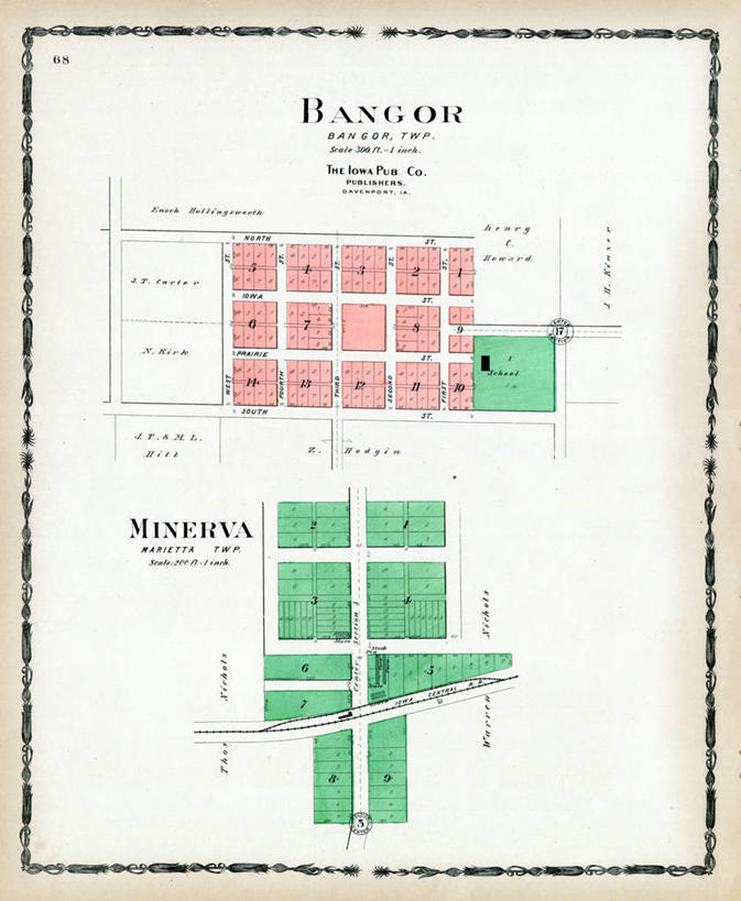 无人,竖图,地图,城镇,历史,古董,雅典娜,彩图,地图学,爱荷华