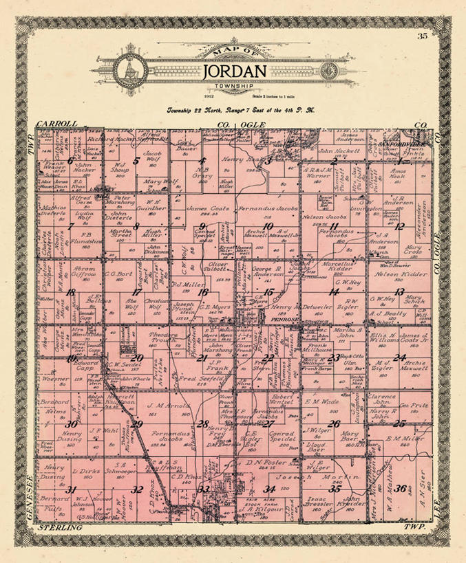 无人,竖图,地图,约旦,历史,古董,伊利诺斯州,彩图,地图学