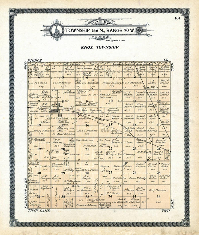 无人,竖图,地图,历史,古董,北达科他州,彩图,地图学