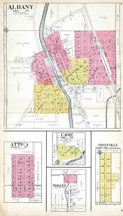 无人,竖图,地图,城镇,历史,古董,加的斯,威斯康星,奥尔巴尼,阿提卡,彩图,地图学,奥克利