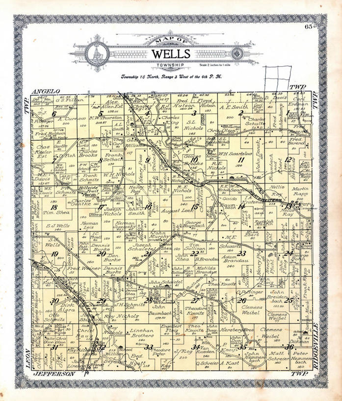 无人,竖图,地图,历史,井,古董,威斯康星,彩图,地图学