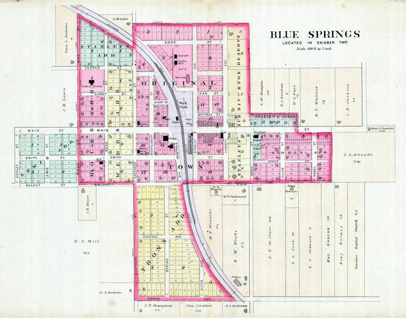 无人,横图,地图,城镇,历史,古董,密苏里,彩图,地图学