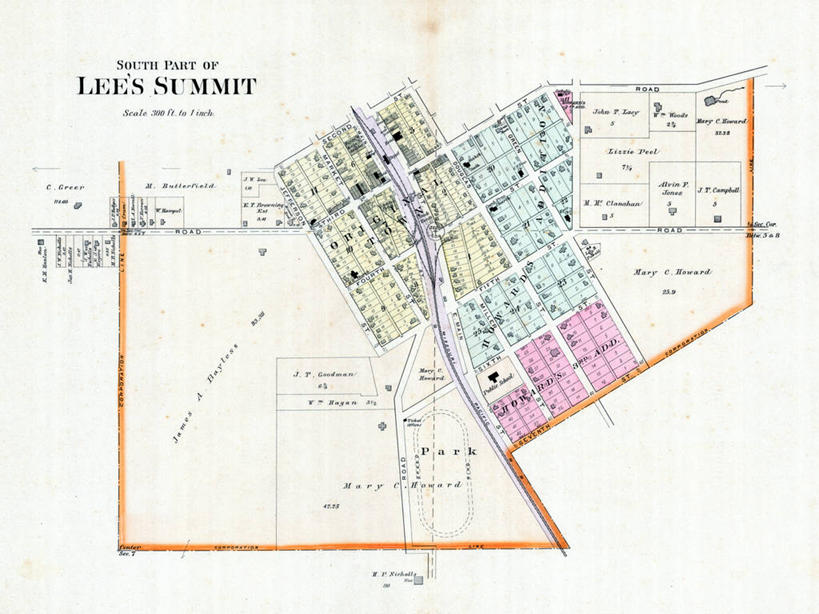 无人,横图,地图,城镇,历史,古董,密苏里,彩图,地图学