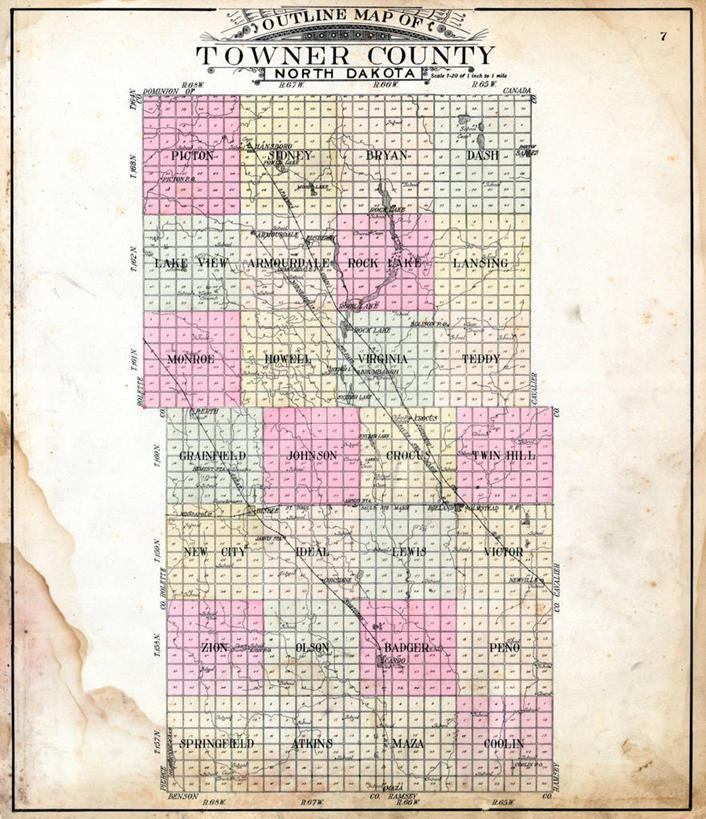 无人,竖图,地图,历史,古董,北达科他州,彩图,地图学