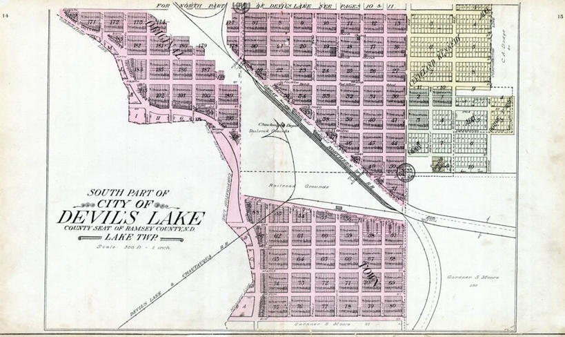 无人,横图,地图,城镇,历史,古董,北达科他州,彩图,地图学