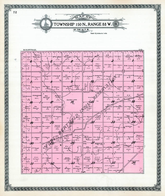 无人,竖图,地图,历史,古董,北达科他州,印第安保留地,彩图,地图学