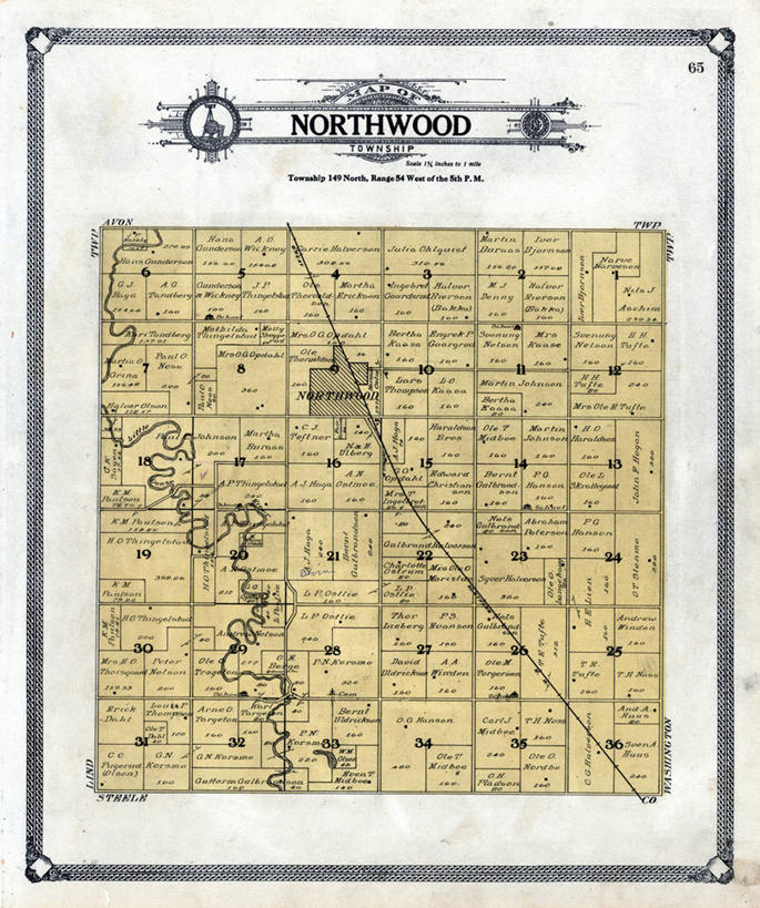 无人,竖图,地图,小河,历史,古董,北达科他州,彩图,地图学