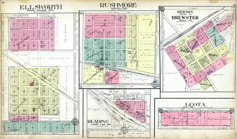 无人,横图,地图,城镇,历史,读书,古董,南达科他州,明尼苏达,彩图,地图学