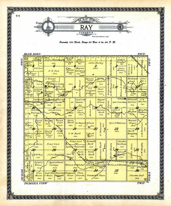 无人,竖图,地图,历史,古董,魟,北达科他州,彩图,地图学