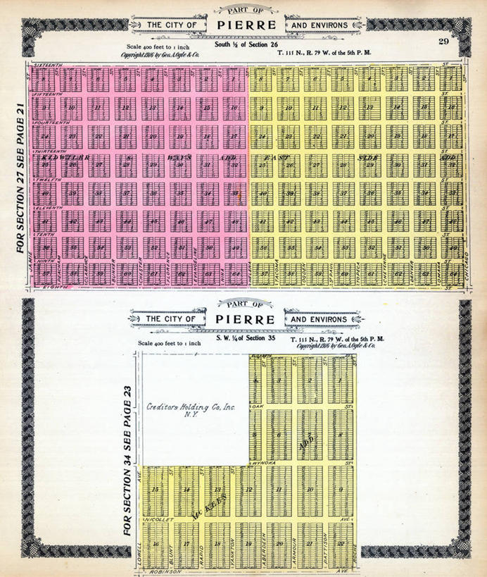 无人,竖图,地图,城镇,历史,古董,横截面,南达科他州,彩图,地图学