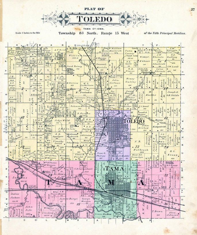 无人,竖图,地图,历史,古董,托莱多,彩图,地图学,爱荷华